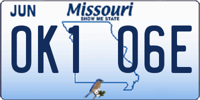 MO license plate OK1O6E