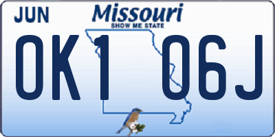 MO license plate OK1O6J