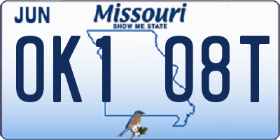 MO license plate OK1O8T