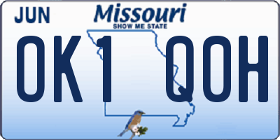 MO license plate OK1Q0H