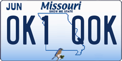 MO license plate OK1Q0K