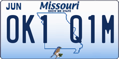 MO license plate OK1Q1M