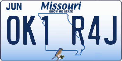 MO license plate OK1R4J