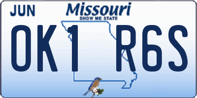 MO license plate OK1R6S