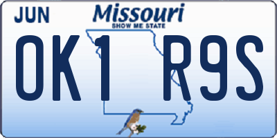 MO license plate OK1R9S