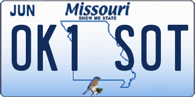 MO license plate OK1S0T