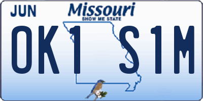 MO license plate OK1S1M
