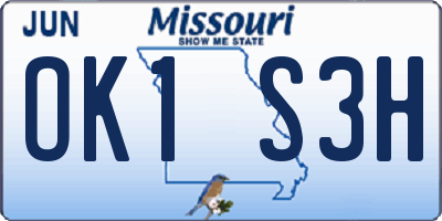 MO license plate OK1S3H