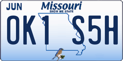 MO license plate OK1S5H