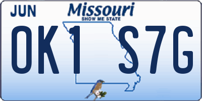 MO license plate OK1S7G