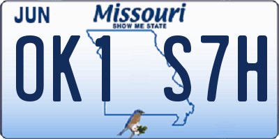 MO license plate OK1S7H