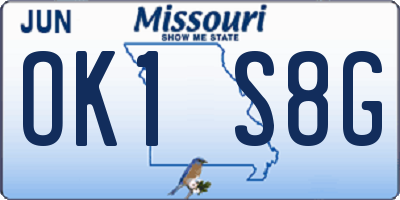 MO license plate OK1S8G