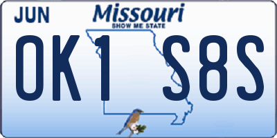 MO license plate OK1S8S