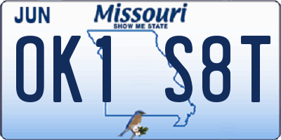 MO license plate OK1S8T