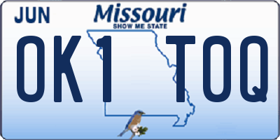 MO license plate OK1T0Q