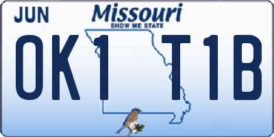 MO license plate OK1T1B