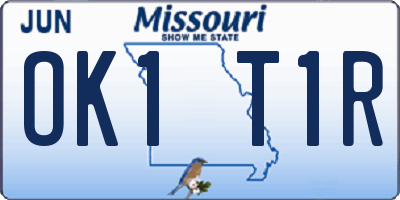 MO license plate OK1T1R