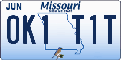 MO license plate OK1T1T