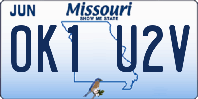 MO license plate OK1U2V