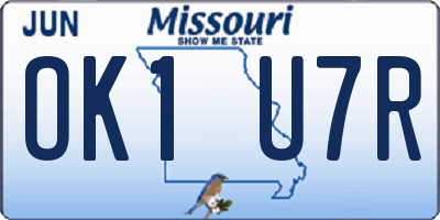MO license plate OK1U7R