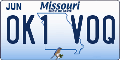 MO license plate OK1V0Q