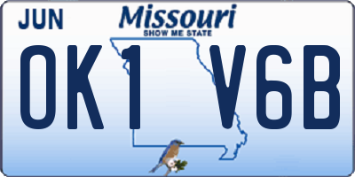 MO license plate OK1V6B