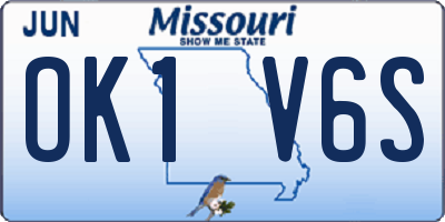MO license plate OK1V6S