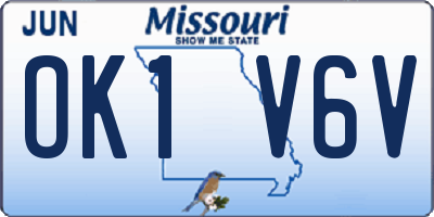 MO license plate OK1V6V