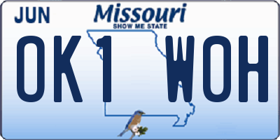 MO license plate OK1W0H