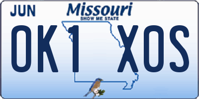 MO license plate OK1X0S