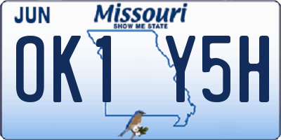 MO license plate OK1Y5H