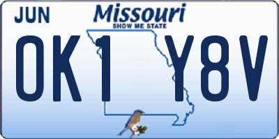 MO license plate OK1Y8V