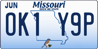 MO license plate OK1Y9P