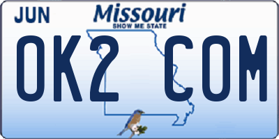 MO license plate OK2C0M