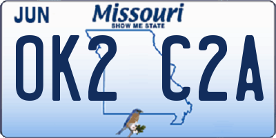 MO license plate OK2C2A