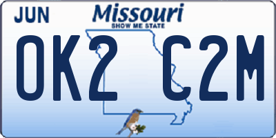 MO license plate OK2C2M