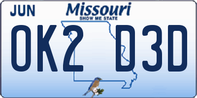 MO license plate OK2D3D