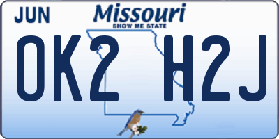 MO license plate OK2H2J