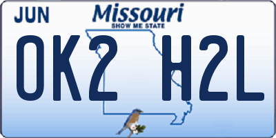 MO license plate OK2H2L