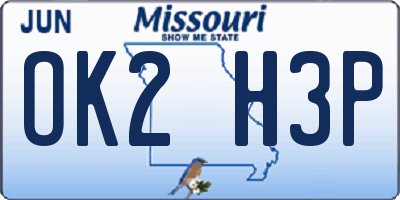 MO license plate OK2H3P