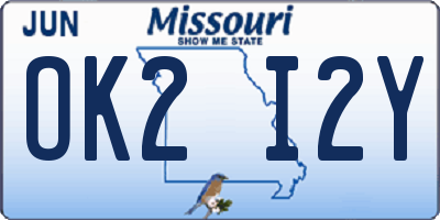 MO license plate OK2I2Y