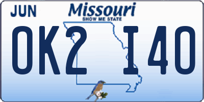 MO license plate OK2I4O