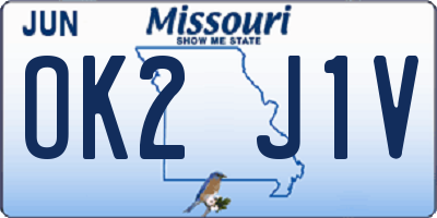 MO license plate OK2J1V