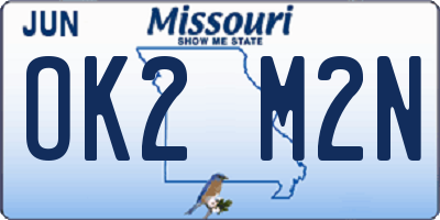 MO license plate OK2M2N