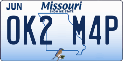 MO license plate OK2M4P