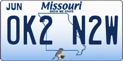 MO license plate OK2N2W