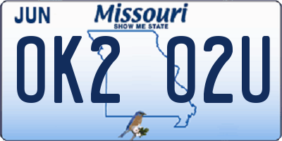MO license plate OK2O2U