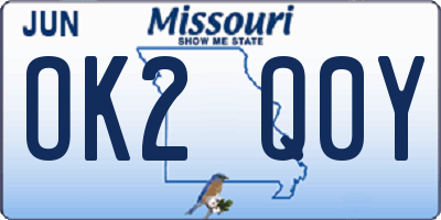 MO license plate OK2Q0Y