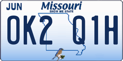 MO license plate OK2Q1H