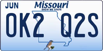MO license plate OK2Q2S